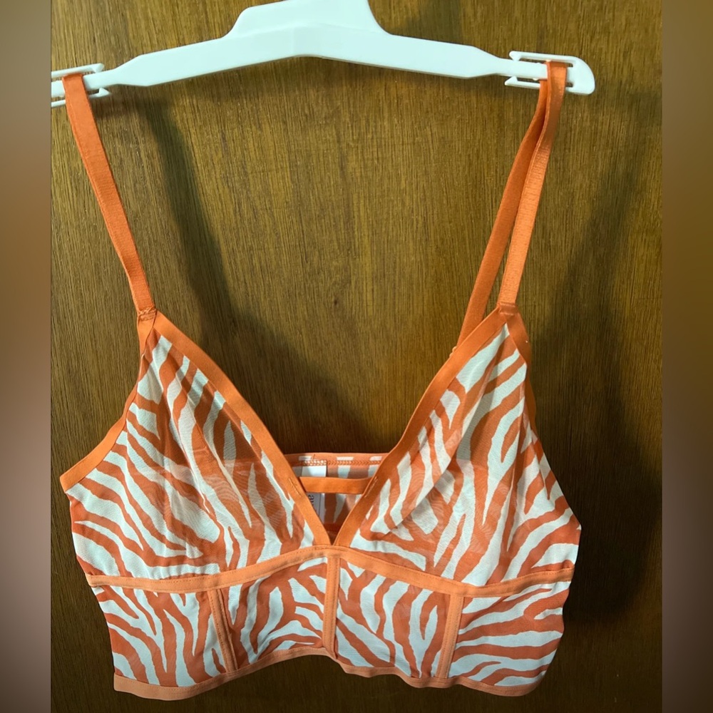 Orange & White Bra